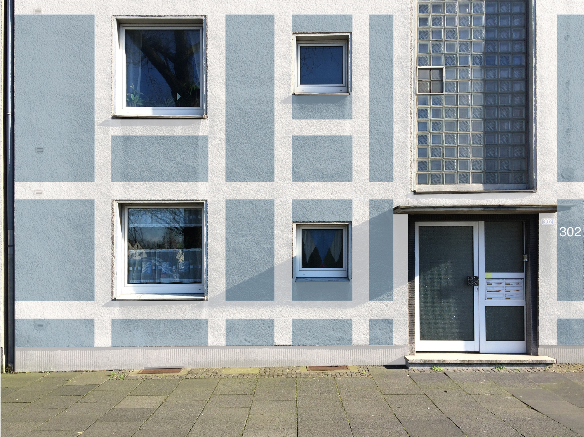 Fassadengestaltung für ein 50er Jahre Mehrfamilienhaus - EBBING